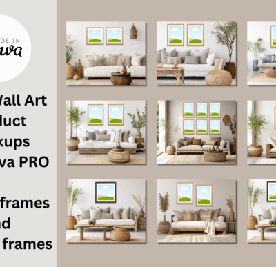 Boho Themed Wall Art Mockups- Etsy Shops