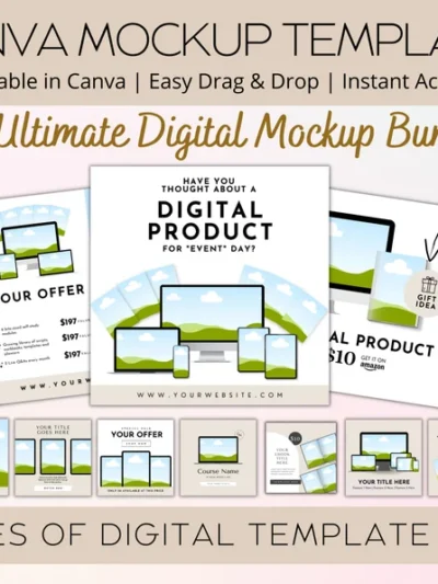 50 Etsy Listing Mock-up Canva Templates