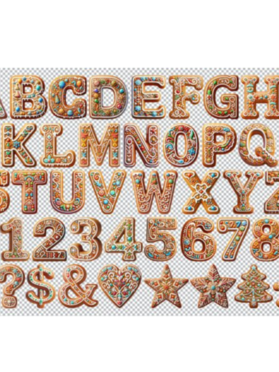 Gingerbread-Alphabet-Number-PNG