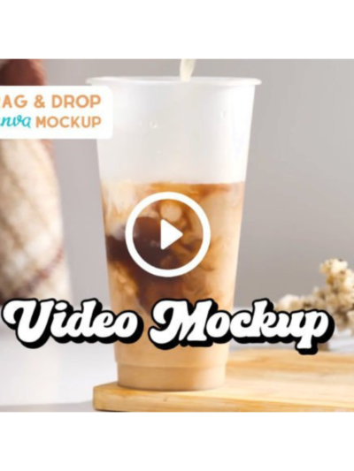 VIDEO 24oz Clear Cold Cup Mockup