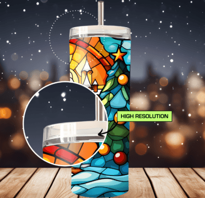 Christmas Rotating tumbler mockup