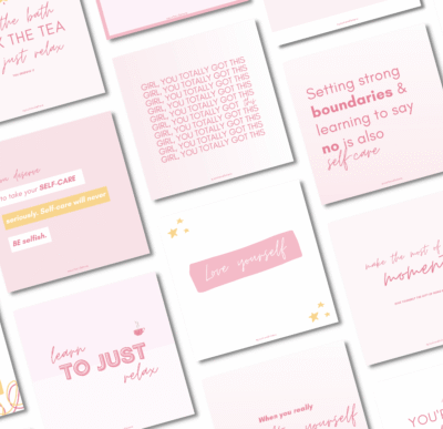 Instagram BACKUP 21 self-care quotes posts