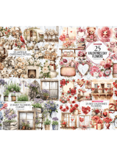 Watercolor Flowers Clipart Huge Bundle
