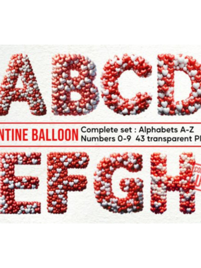 Valentine Balloon Alphabet & Number