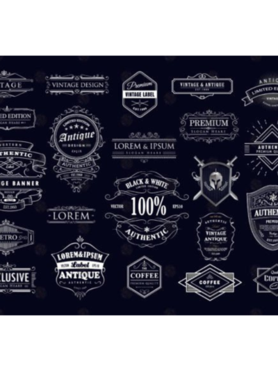 Set of Whiskey Vintage Label