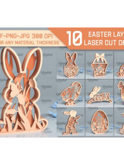 3D Easter Layered Decor Laser Cut