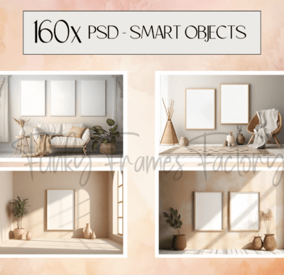 130+ Frame Mockup Bundle PSD Wall