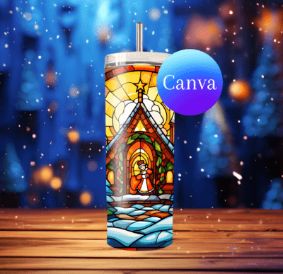 Christmas Rotating tumbler mockup
