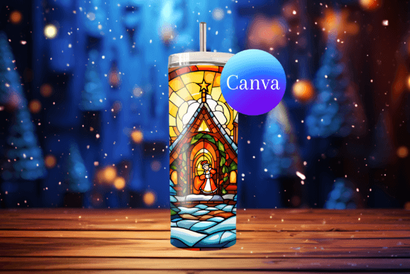 Christmas Rotating tumbler mockup
