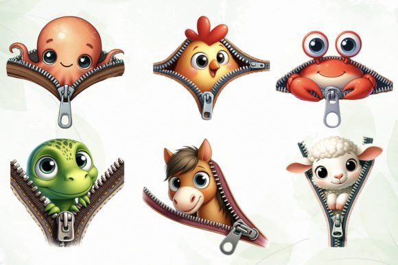 Cute-Zipper-Animal-Sublimation-Clipart