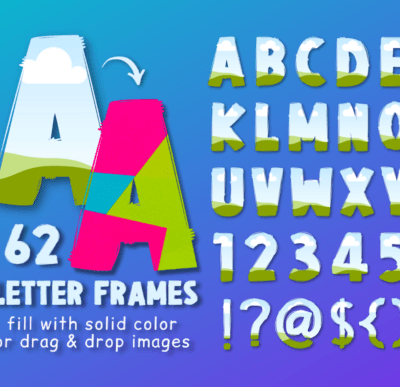 Doodle Letters Canva Frames Template