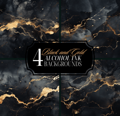 Black Gold Marble Alcohol Ink Background
