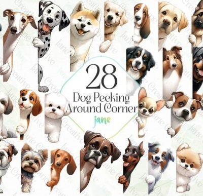 Dog Peeking Around Corner Sublimation