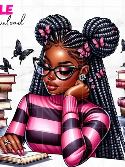 Black girl holding book