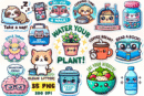 Kawaii Reminder Stickers Sublimation
