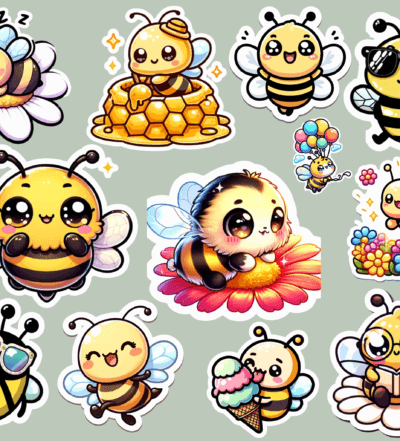 Kawaii Cute Bee Stickers
