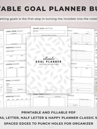 Goals Planner Bundle Monthly Budget