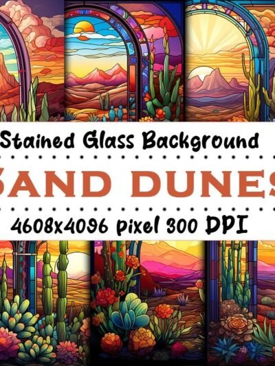 Sand Dunes Stain Glass Background Bundle