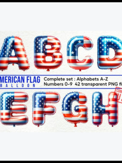American Flag Alphabet & Number