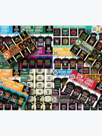 عدد 650 تصميم تيشرتات احترافية ألوان جميلة