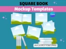 Square Book Mockup for A plus Content with props