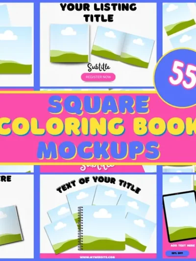 Paperback Square Book Mockup for A plus Content