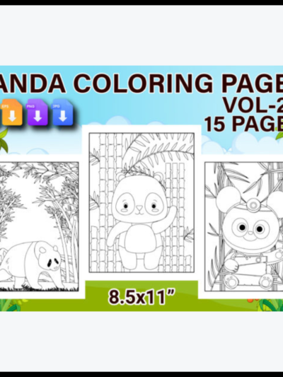 Panda Coloring Pages for Kids Vol-2