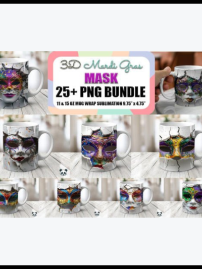 Mug Wrap Bundle featuring Mardi Gras 3D Designs