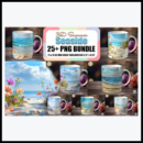 Sublimation Bundle featuring 3D Seaside Mug Wraps