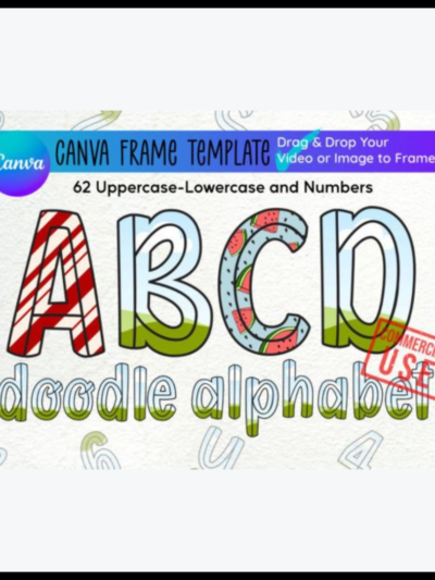 Canva Frame Alphabet Letters & Numbers