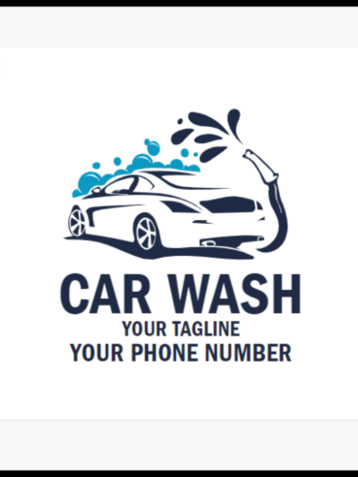 Canva Editable Car Wash Logo