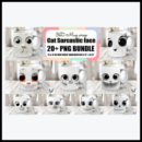 Bundle of 3D Mug Wraps featuring Sarcastic Cat Faces