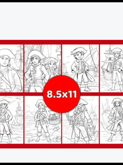 200 Pirates Coloring Pages for Kids KDP