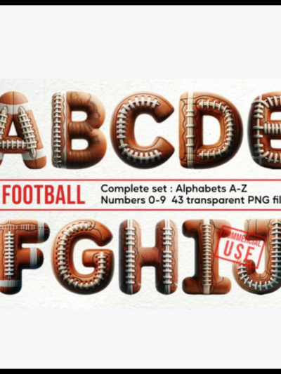 American Football Alphabet & Number