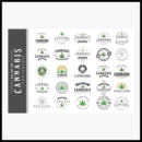 Big Set of Vintage Hemp Cannabis Logo