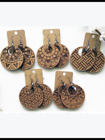 Mandala Wood Earrings