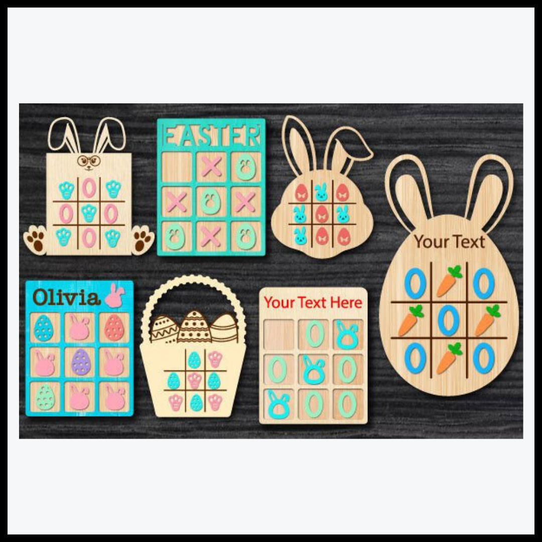 Easter Tic-Tac-Toe Game Laser Cut