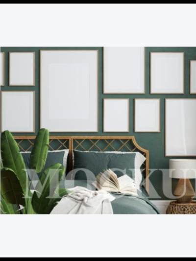 Gallery Wall Mockup in Bedroom Interior