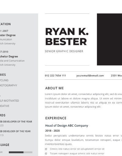 Professional CV Resume Vol.34