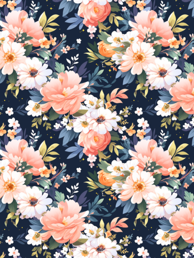 floral dark white boho