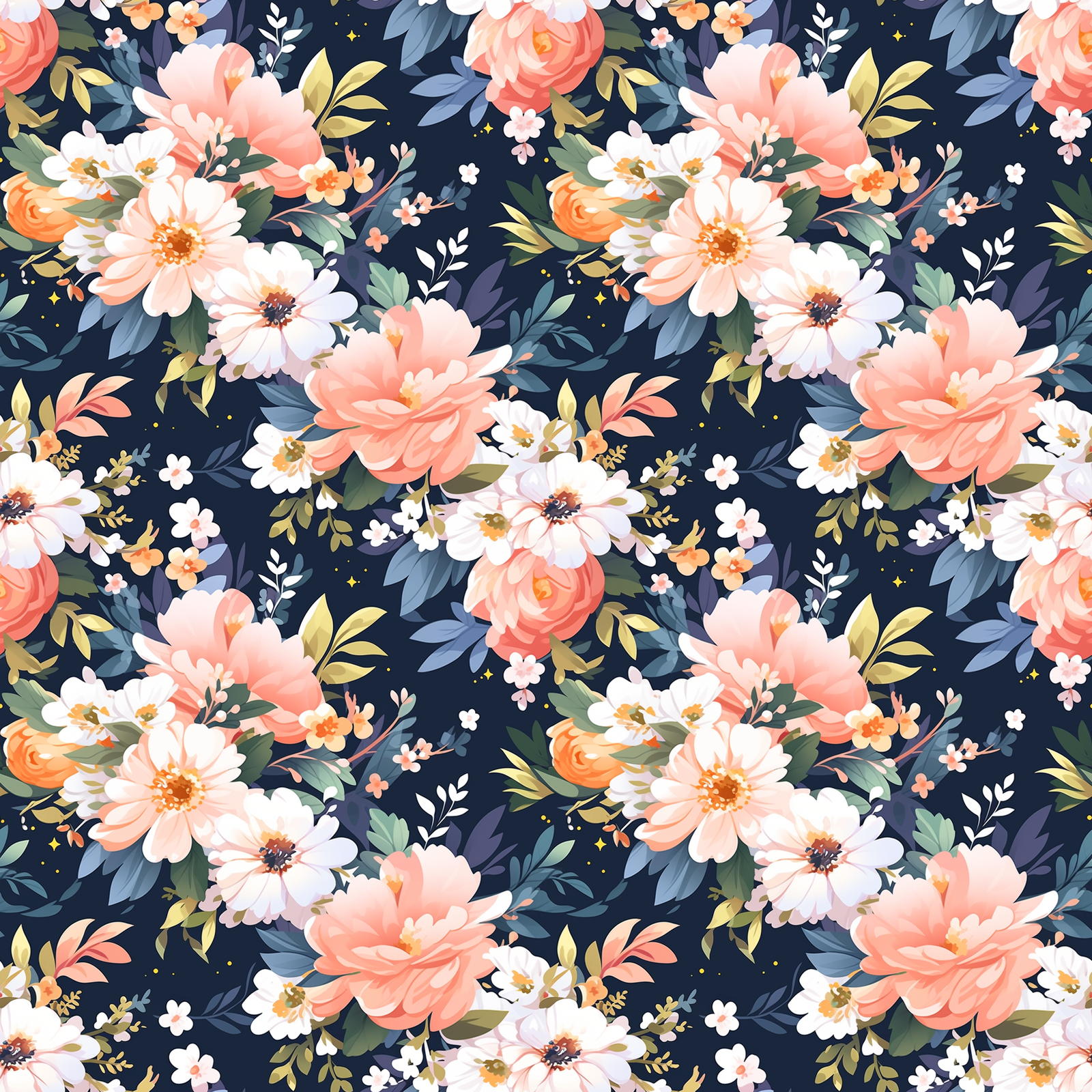 floral dark white boho