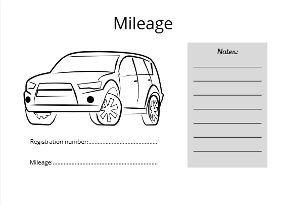 Mileage Tracker Logbook