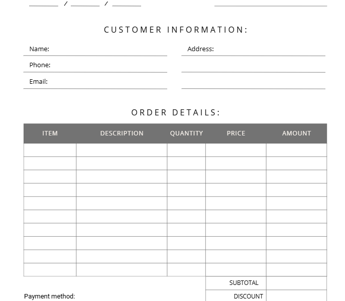 Order Form