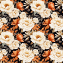floral muted beige orange