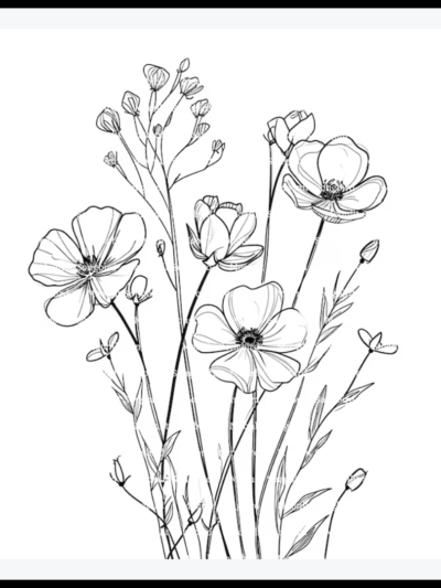 black white floral 3