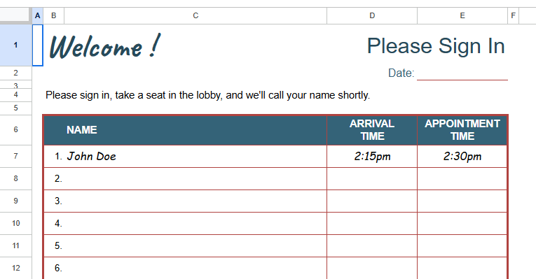 appointment sign in sheet.xlsx