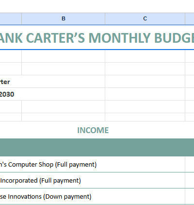 Free Sample Freelance Budget Template.xlsx