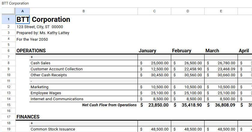 Free Cash Flow Management Template.xlsx