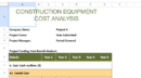 Construction Equipment Cost Analysis.xlsx