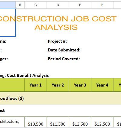Construction Job Cost analysis template.xlsx